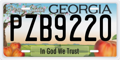 GA license plate PZB9220