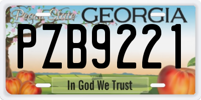 GA license plate PZB9221