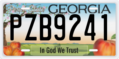 GA license plate PZB9241