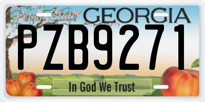 GA license plate PZB9271
