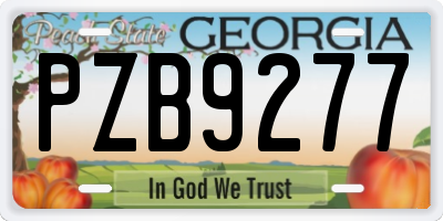 GA license plate PZB9277