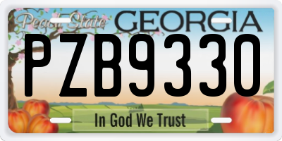 GA license plate PZB9330