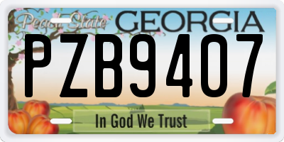 GA license plate PZB9407