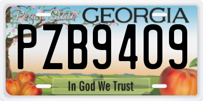 GA license plate PZB9409