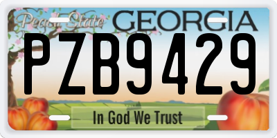 GA license plate PZB9429