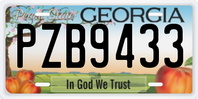 GA license plate PZB9433