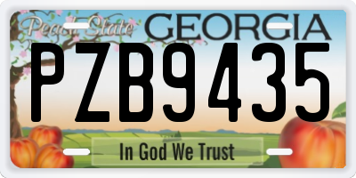 GA license plate PZB9435