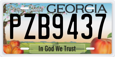 GA license plate PZB9437