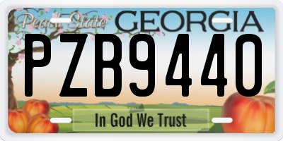 GA license plate PZB9440