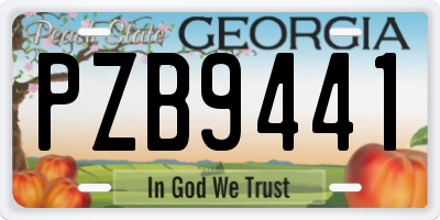 GA license plate PZB9441