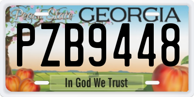 GA license plate PZB9448