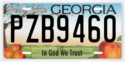 GA license plate PZB9460