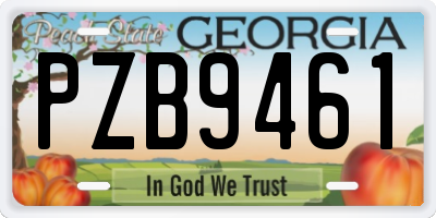 GA license plate PZB9461