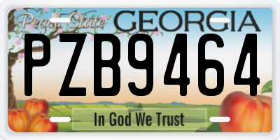 GA license plate PZB9464