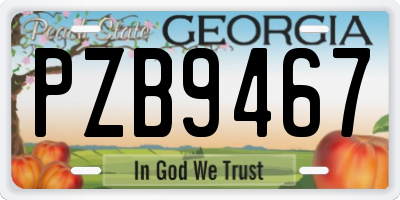 GA license plate PZB9467