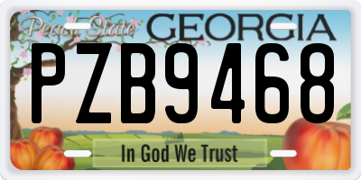 GA license plate PZB9468