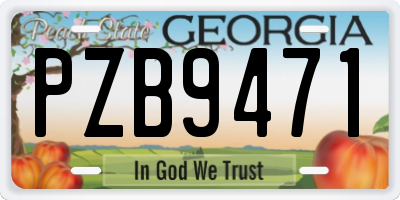 GA license plate PZB9471