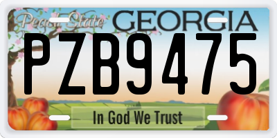GA license plate PZB9475