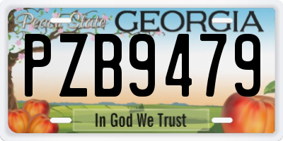 GA license plate PZB9479