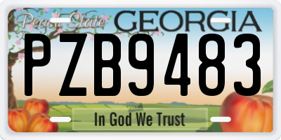 GA license plate PZB9483
