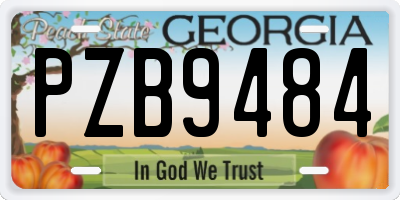 GA license plate PZB9484