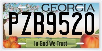 GA license plate PZB9520