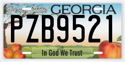 GA license plate PZB9521