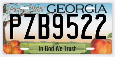 GA license plate PZB9522