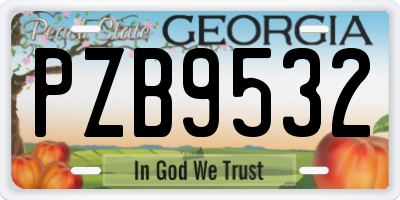 GA license plate PZB9532