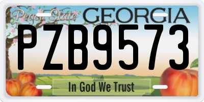 GA license plate PZB9573