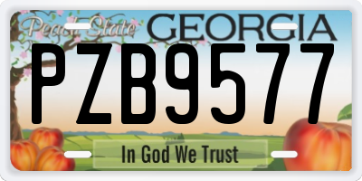 GA license plate PZB9577