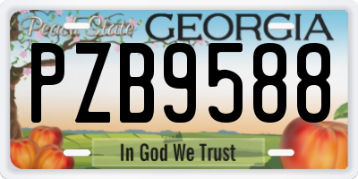 GA license plate PZB9588