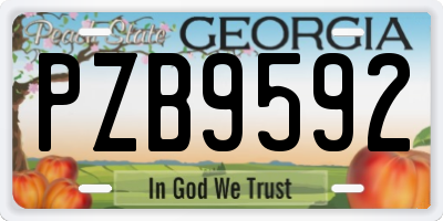GA license plate PZB9592
