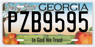 GA license plate PZB9595