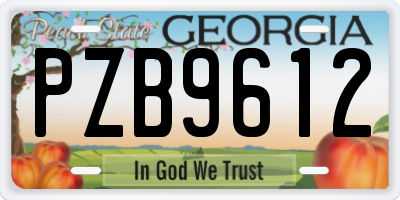 GA license plate PZB9612