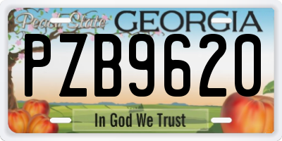 GA license plate PZB9620