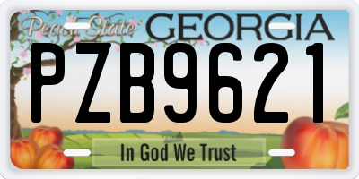 GA license plate PZB9621