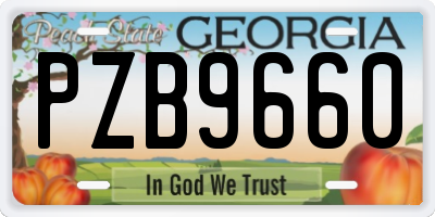 GA license plate PZB9660