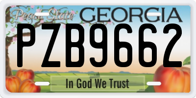 GA license plate PZB9662