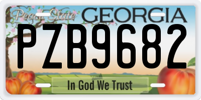 GA license plate PZB9682