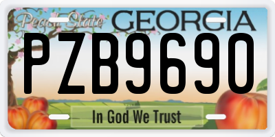 GA license plate PZB9690