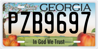 GA license plate PZB9697