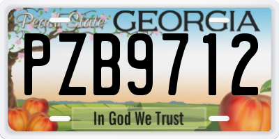 GA license plate PZB9712