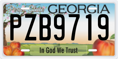 GA license plate PZB9719