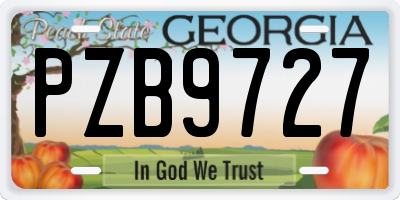 GA license plate PZB9727