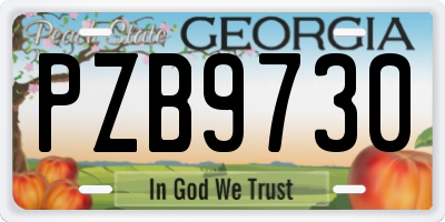 GA license plate PZB9730