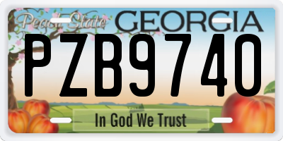 GA license plate PZB9740