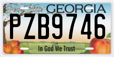GA license plate PZB9746