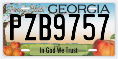 GA license plate PZB9757