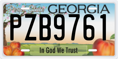 GA license plate PZB9761